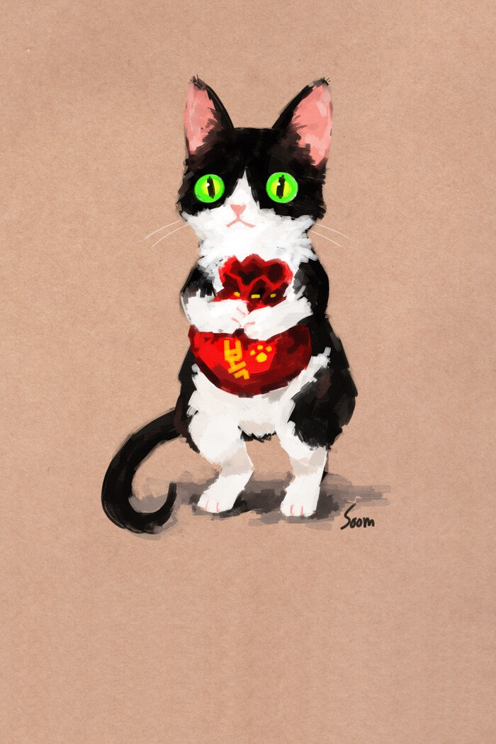 壁纸 猫咪 韩系 萌图