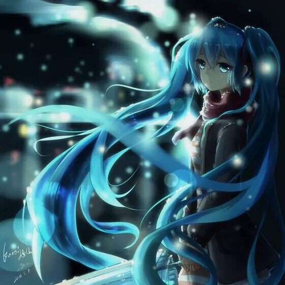 动漫头像 初音未来 世界第一的公主殿下 冬日雪景 miku