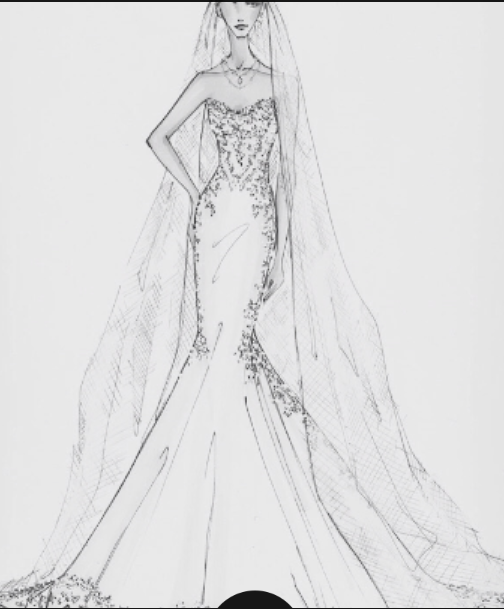 米兰婚纱手绘设计图_米兰晚礼服手绘设计图(2)