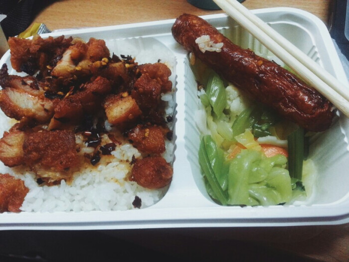 不定时更新午饭#外卖～香辣鸡腿饭