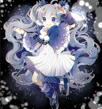 冬の夜ミク 初音未来 动漫美少女 壁纸 插画 封面 美图 v家 p站 板绘