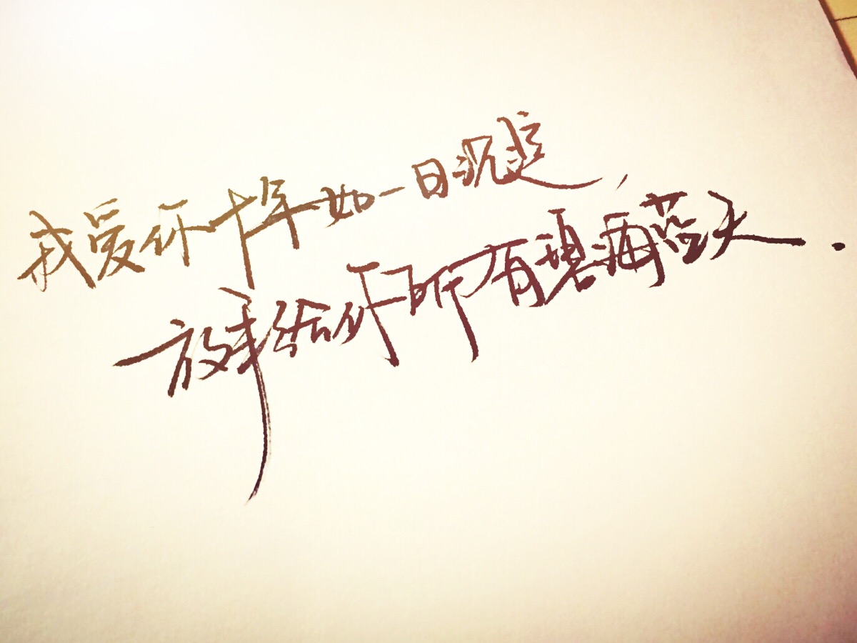 我爱你十年如一日沉淀 放手给你所有碧海蓝天 【手写】 【文字】