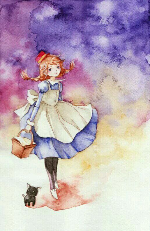 水彩少女.出自贴吧
