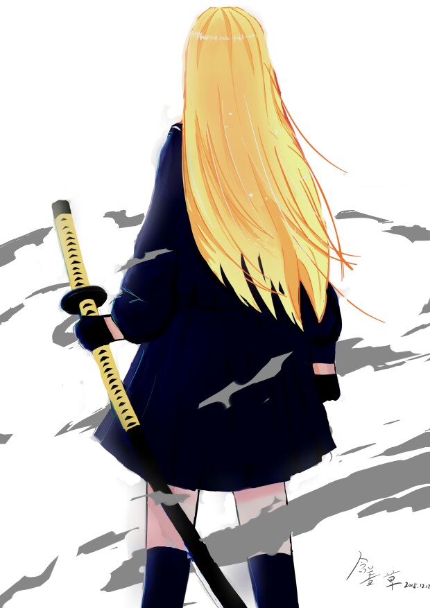 动漫 武士刀 水手服
