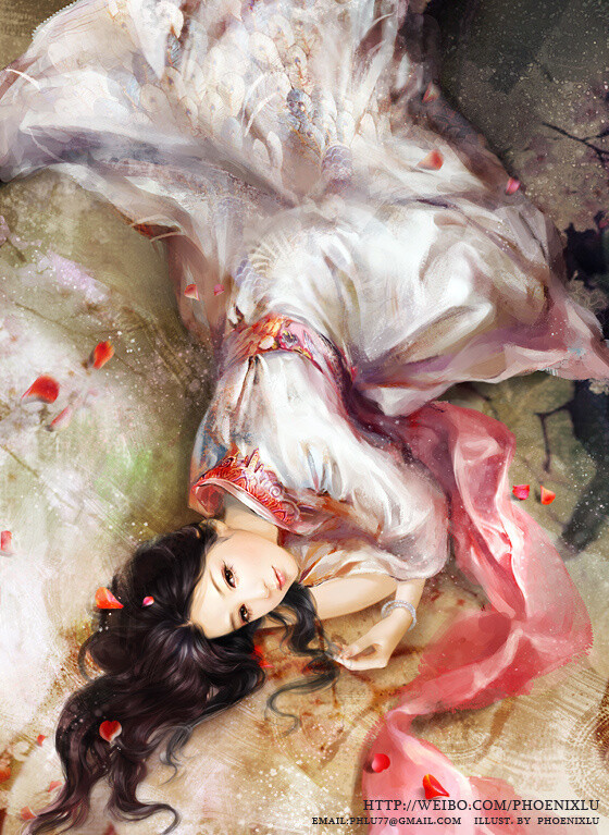 唯美古风,手绘美女插画