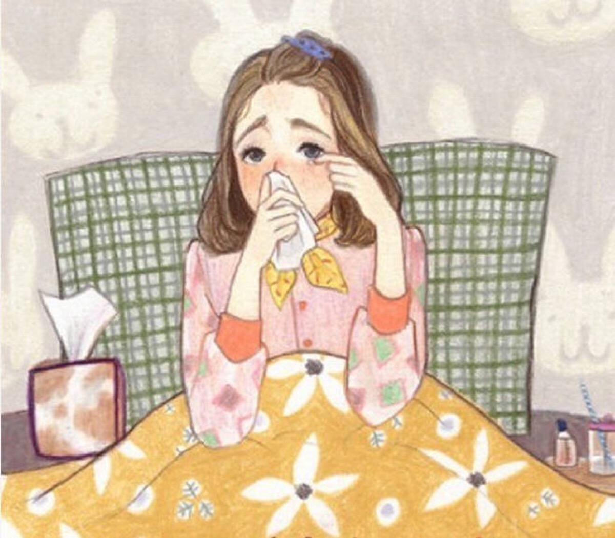 手绘头像女文艺清新可爱