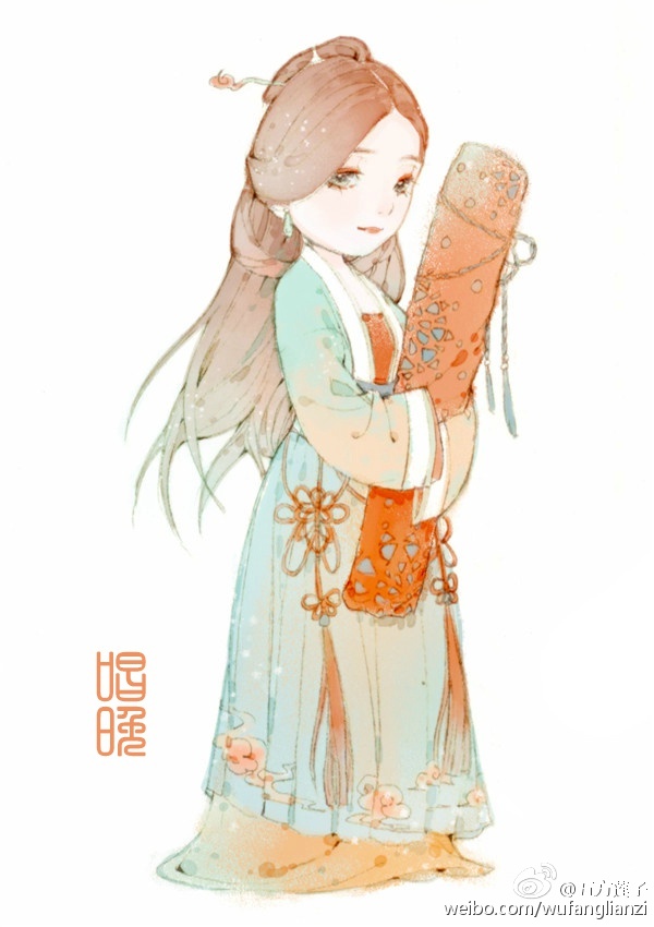 生活在古代的画风 古风 动漫 图 壁纸 手绘 水彩 汉服