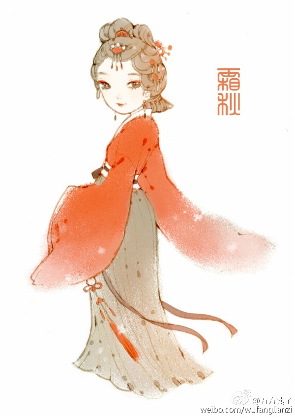 生活在古代的画风 古风 动漫 图 壁纸 手绘 水彩 汉服