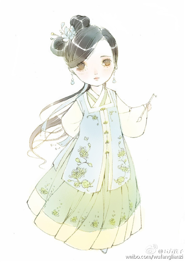 生活在古代的画风 古风 动漫 图 壁纸 手绘 水彩 汉服
