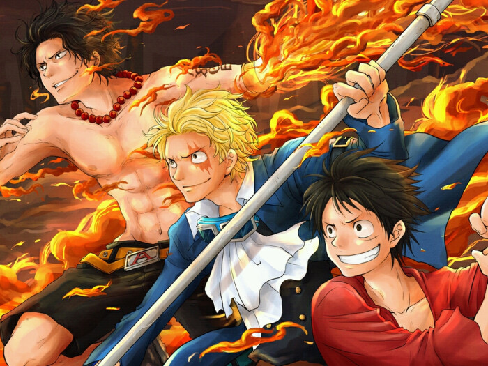 海贼王 三兄弟(艾斯,萨博,路飞)one piece(ワンピース)