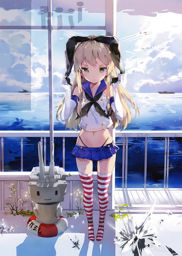 制服 航娘 可爱 同人 原创 萝莉 女生 天空 背景 海洋 人物 水手服 美