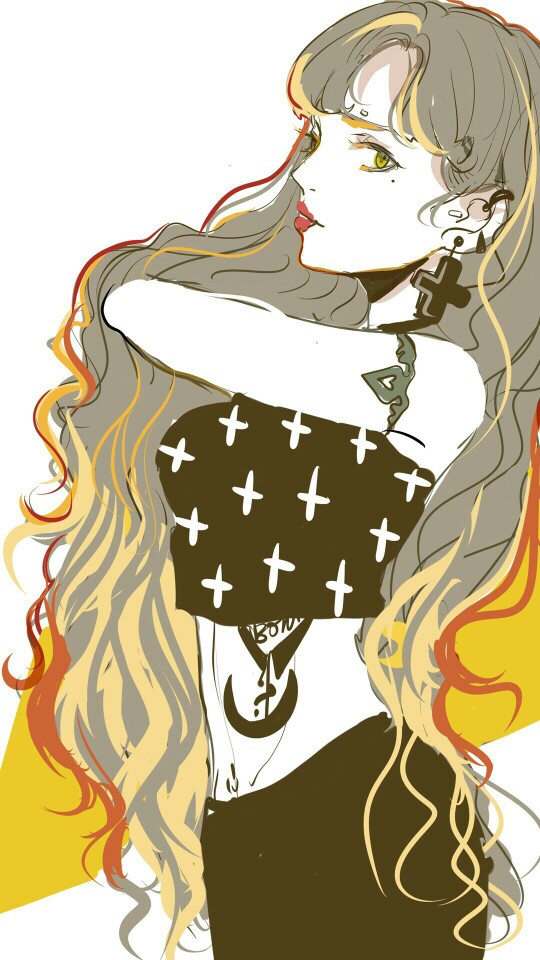 欧美 原宿 个性 平铺 搞怪 壁纸 手绘 漫画
