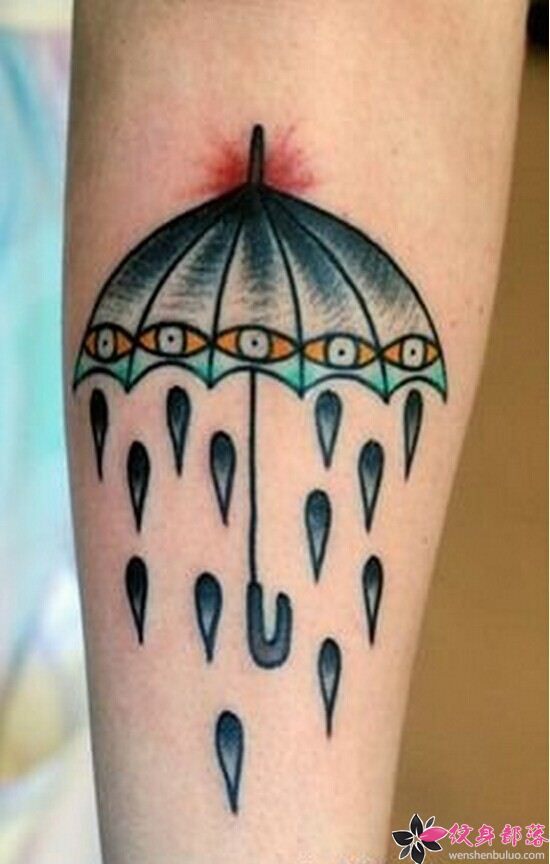 【泪如雨下】umbrella tattoo雨伞纹身眼睛泪滴纹身