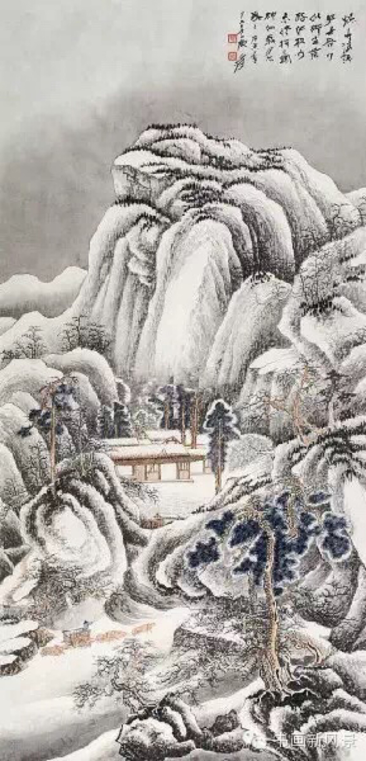 张大千 雪景山水 1950年作