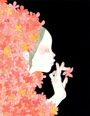 日本插画师中岛离绘水彩插画作品#人物#清新#手绘