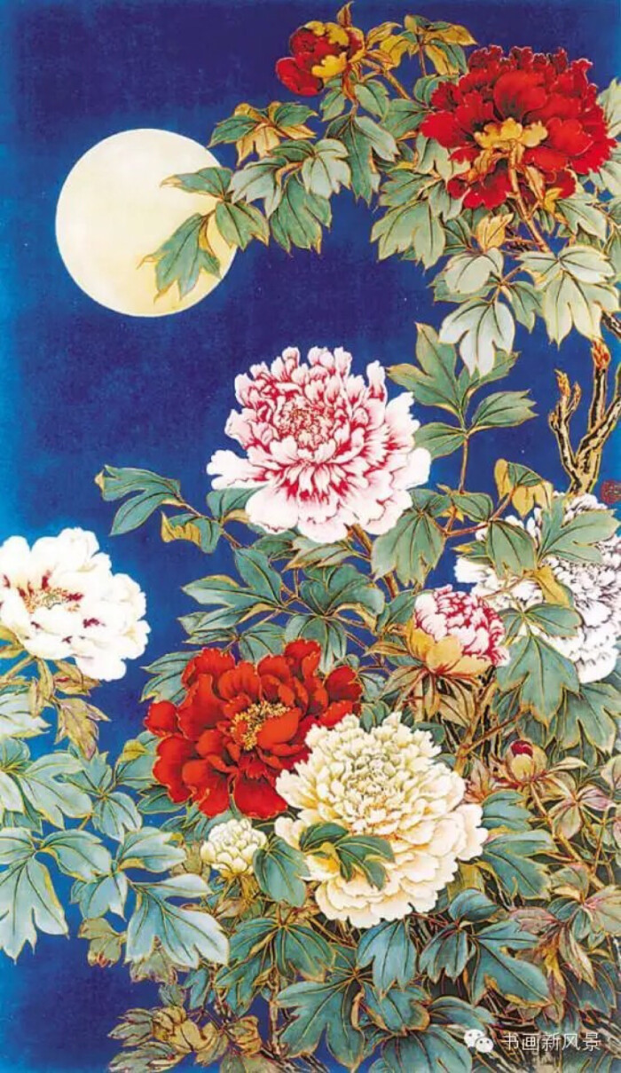 陆抑非 花好月圆 1954年 陆抑非(1908-1997)是杰出的中国花鸟画大家和