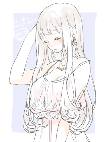 手绘 插画 线稿 手稿 黑白素材 少女 服装设计 p站 人物设计
