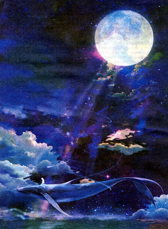 童话 梦幻 夜空 星空 美景 风景 水彩 水粉 手绘 插画