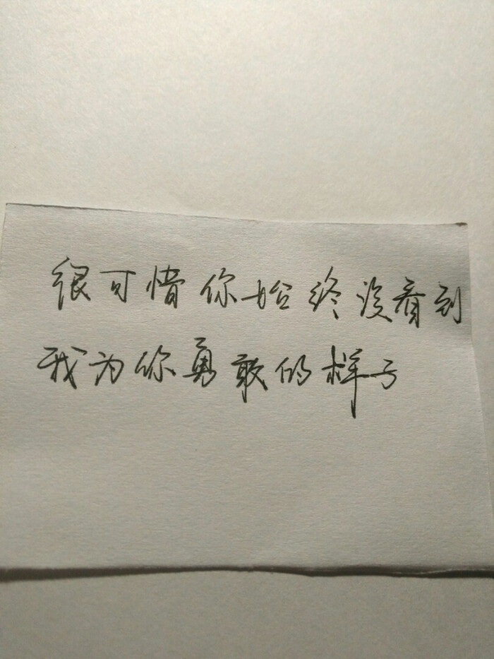 很可惜你始终没有看到我为你勇敢的样子