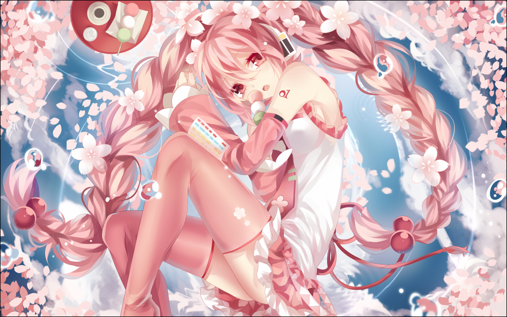 二次元 初音未来 樱初音 手绘 美 动漫 插画 头像 壁纸 动漫 唯美 p站