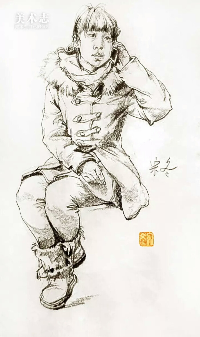 优秀人物速写写生作品
