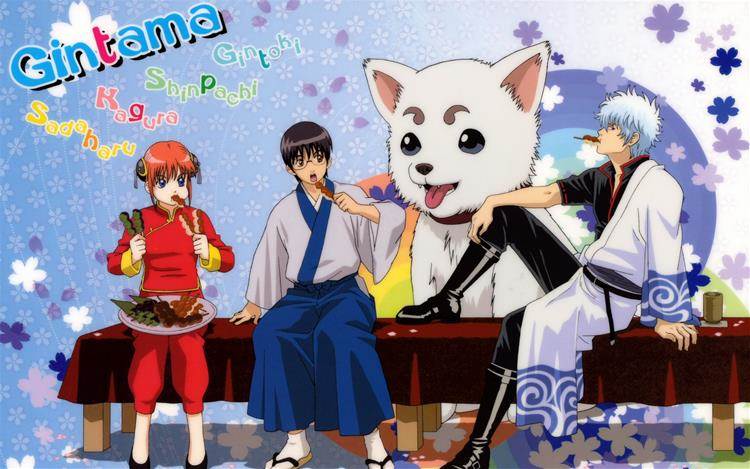 gintama 万事屋全员~☆ 坂田银时 志村新八 神乐 定春