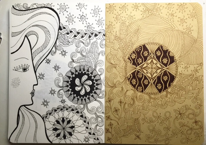 禅绕画 星光少女 微信公众号:逸绘禅绕艺术zentangle