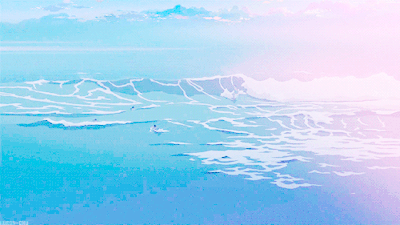 蓝雪』蓝天白云 动漫插画 二次元 场景 意境…-堆糖