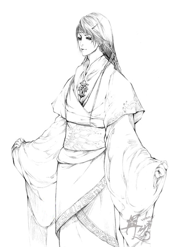 线稿# #古风# 古风美女 线稿大全,漫画上色线稿大全,上色素材,橡皮章