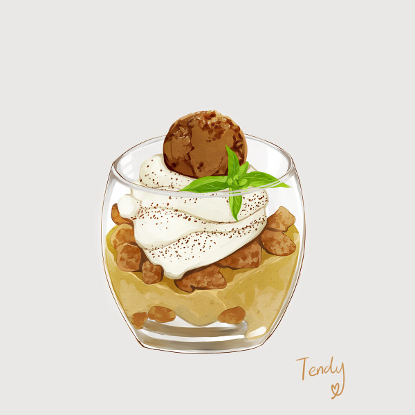 食物 插图插画 涂鸦绘图 甜点下午茶 甜品 香草巧克力 冰激凌 迷你