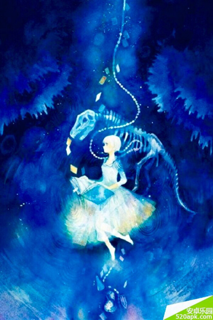 动漫 唯美 意境 插画 手绘 夜空
