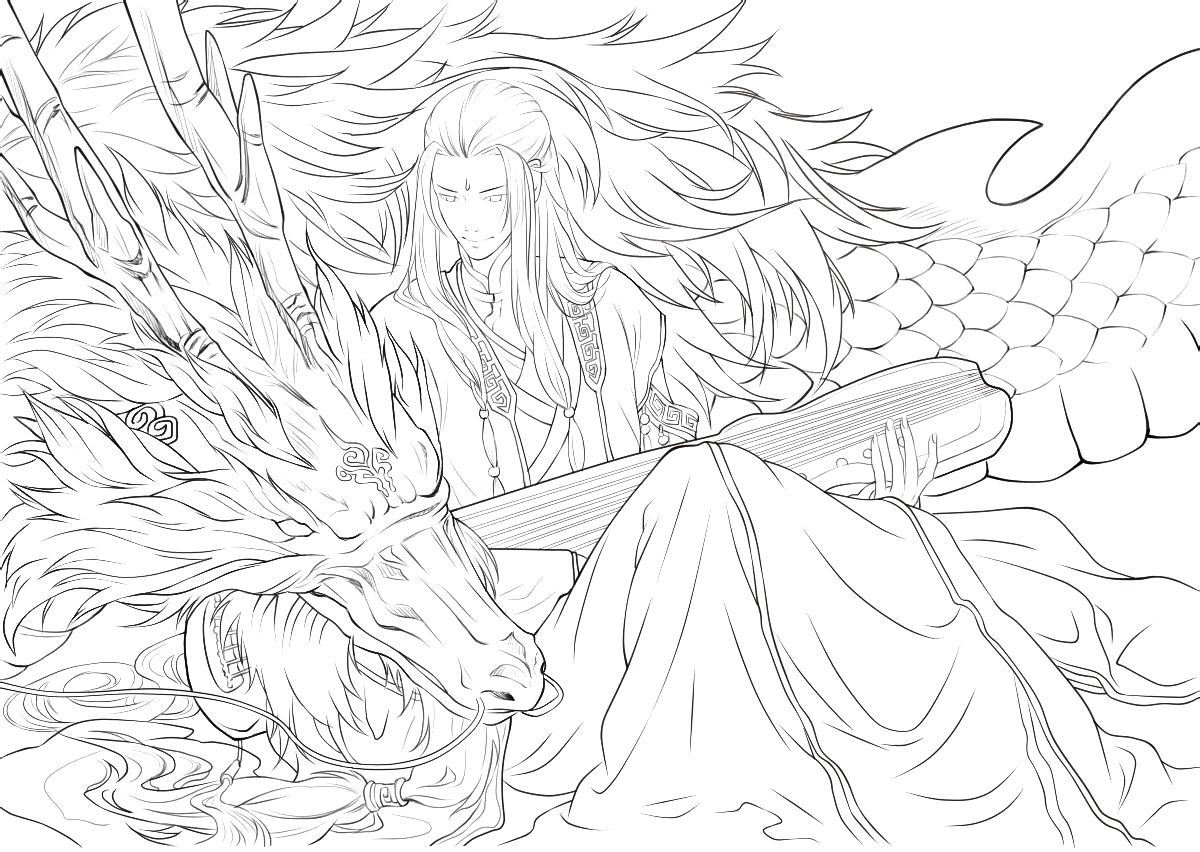 线稿# #古风# 古风男子 线稿大全,漫画上色线稿大全,上色素材,橡皮章
