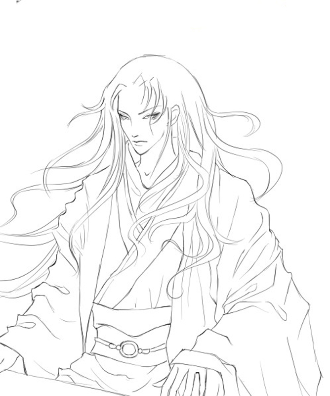 线稿# #古风# 古风男子 线稿大全,漫画上色线稿大全,上色素材,橡皮章