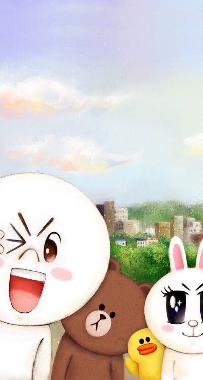 iphone高清壁纸 独家 首发 韩国 line 布朗熊 可妮兔