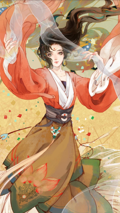 插画.水彩.古风