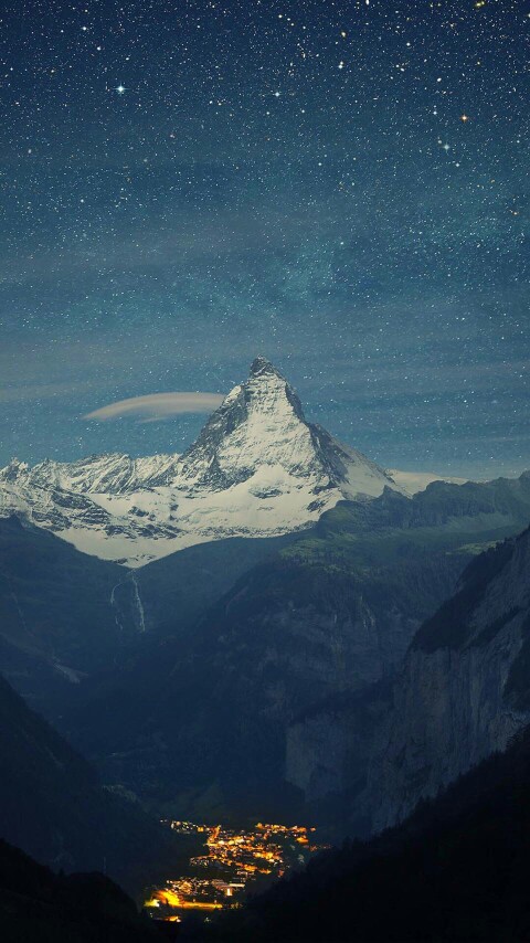 雪山 星空 手机壁纸 锁屏壁纸