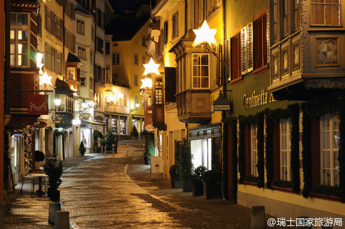 苏黎世最美丽的街巷 奥古斯丁巷(augustinergasse,它两边的房屋都