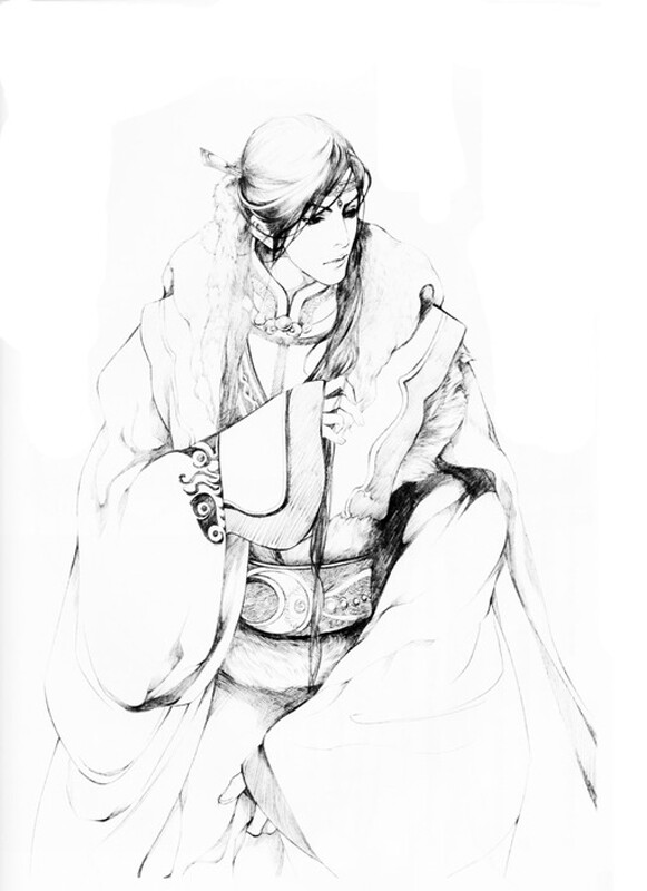 线稿# #古风# 古风男子 线稿大全,漫画上色线稿大全,上色素材,橡皮章