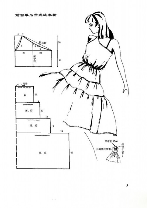 连衣裙纸样,制版,图纸