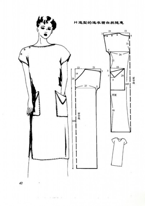 连衣裙纸样,制版,图纸