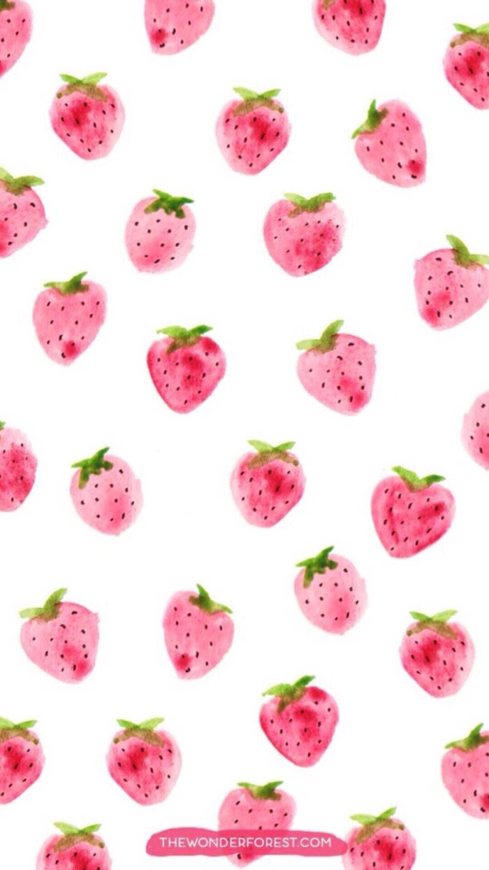 壁纸 草莓 文字 日系 原宿风 粉红系 可爱 绘画