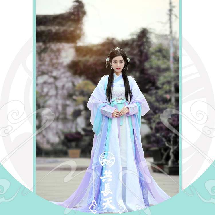 【共长天】【萦纡】浅绿浅紫绣花古装-君拂|李长乐cn楚贝贝淘宝链接