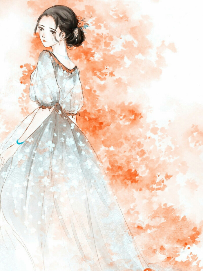 花·插画·女生·现代·【作者:森森野】