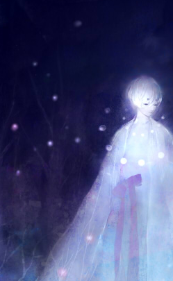 凄美 森系 唯美 意境 星空 手绘 冷色调 背影 同人 原创 壁纸 人物