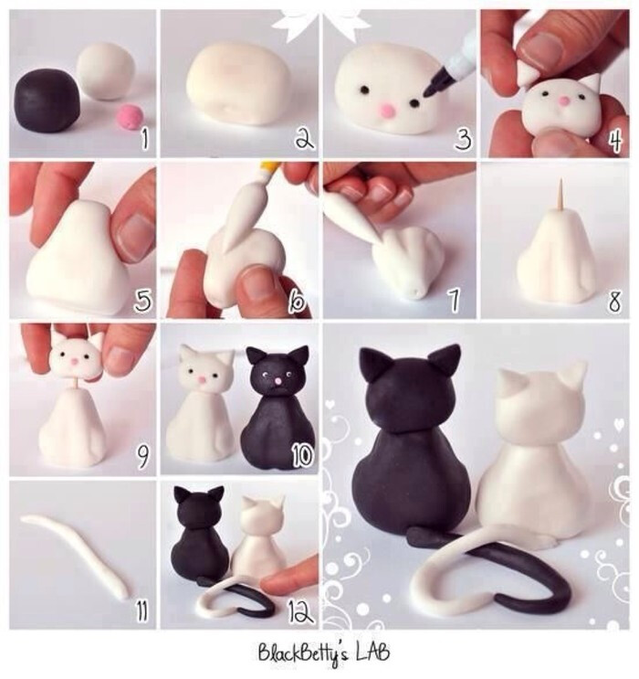 超轻黏土 相爱的黑白猫