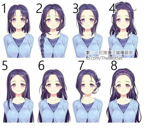 淑女的八种发型,你最喜欢哪一种? 二次元 美少女 插图 图源来自微博