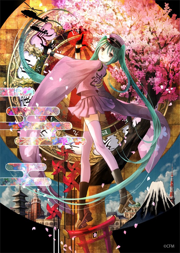 【p站id=36042993】 vocaloid 初音未来 萝莉 美腿 双马尾 千本樱