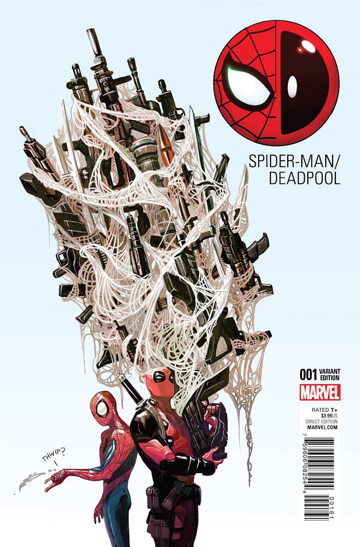 spider-man/deadpool variant cover by mike del mundo