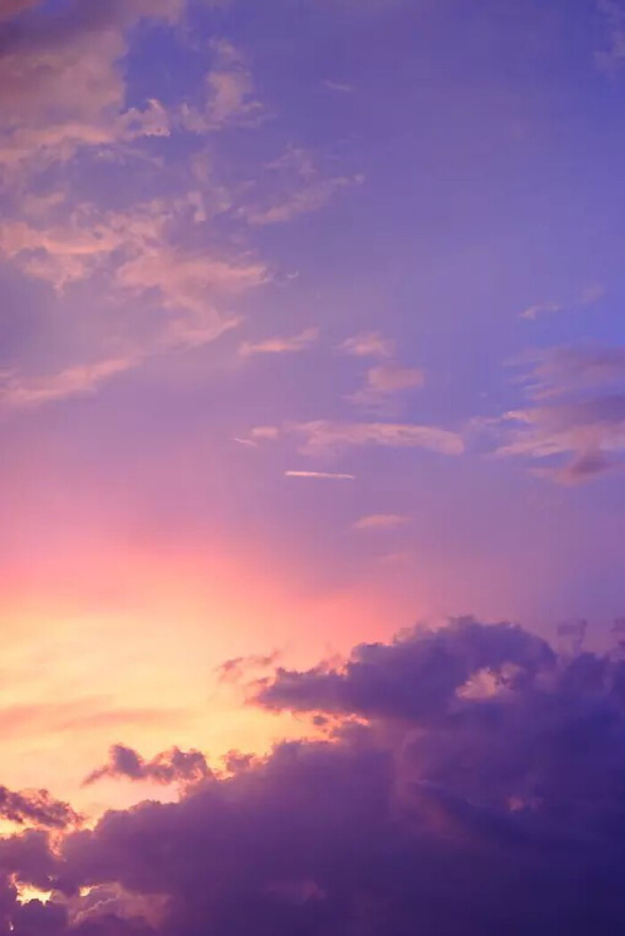 天空唯美壁纸锁屏键盘背景头像紫色云夕阳