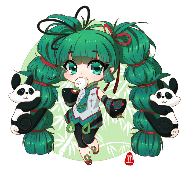 p站 二次元 插画 少女 头像 初音 动漫 壁纸 竹ミク人设 亚种 miuk